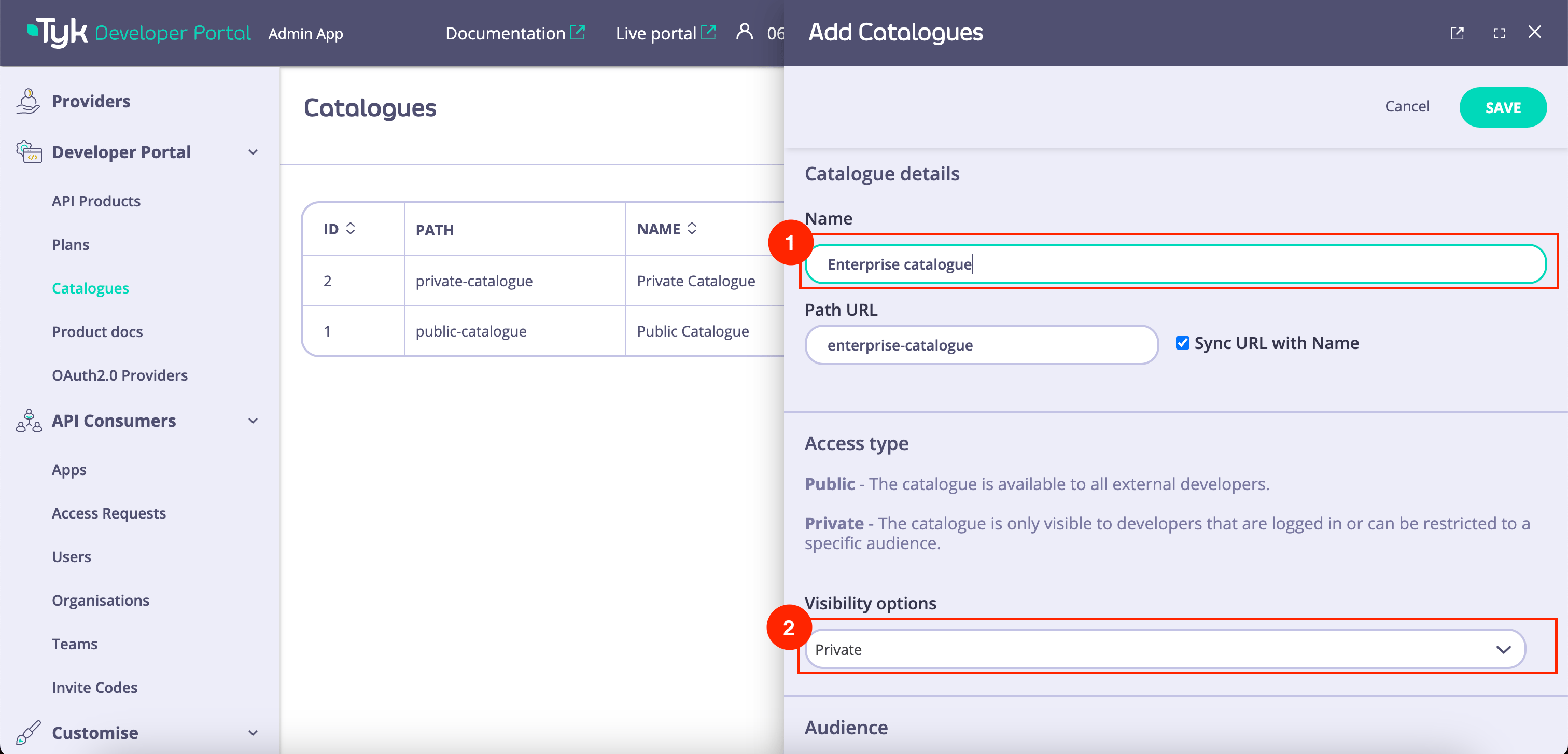 Create a catalogue