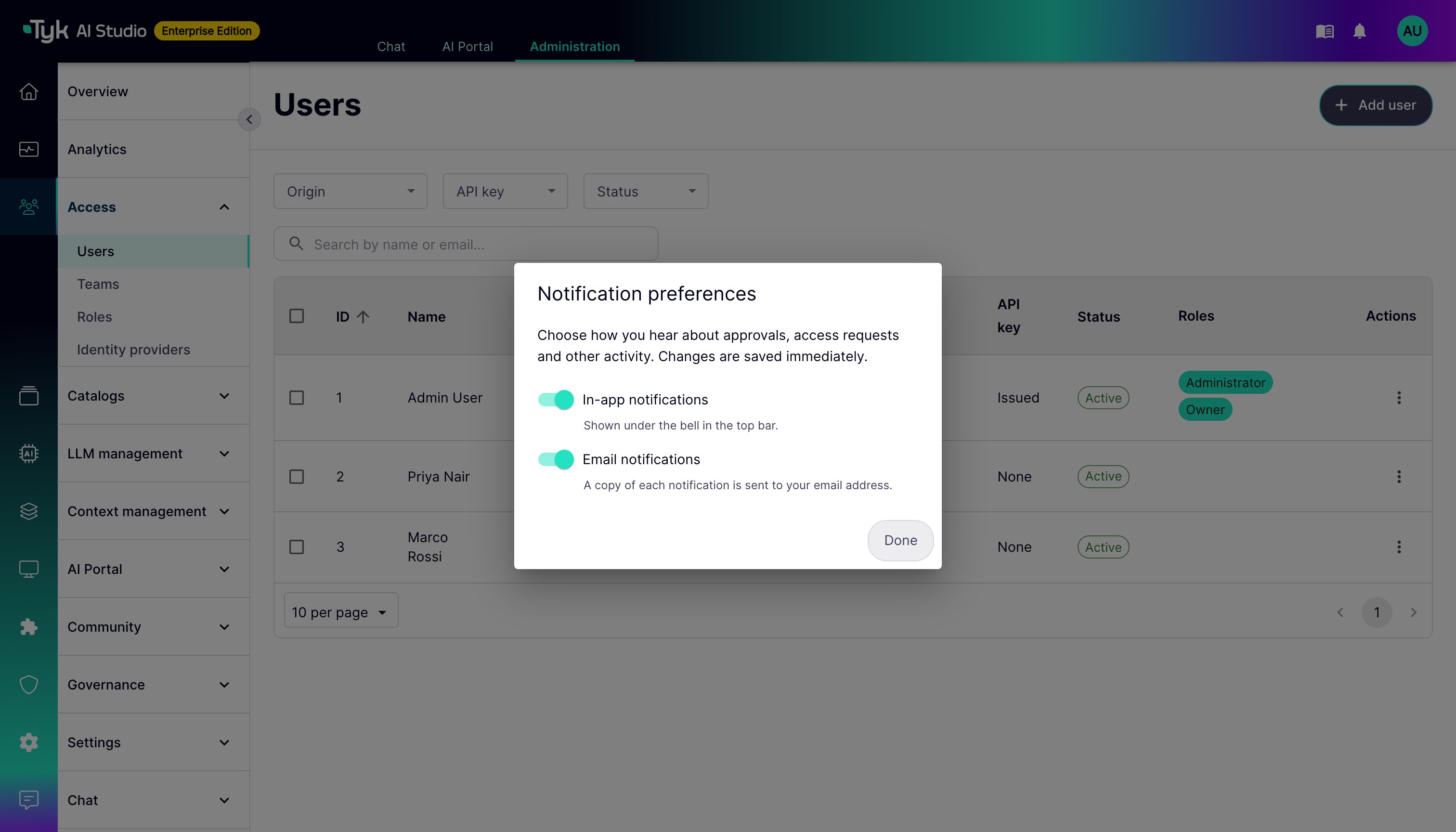Notification Prefs UI