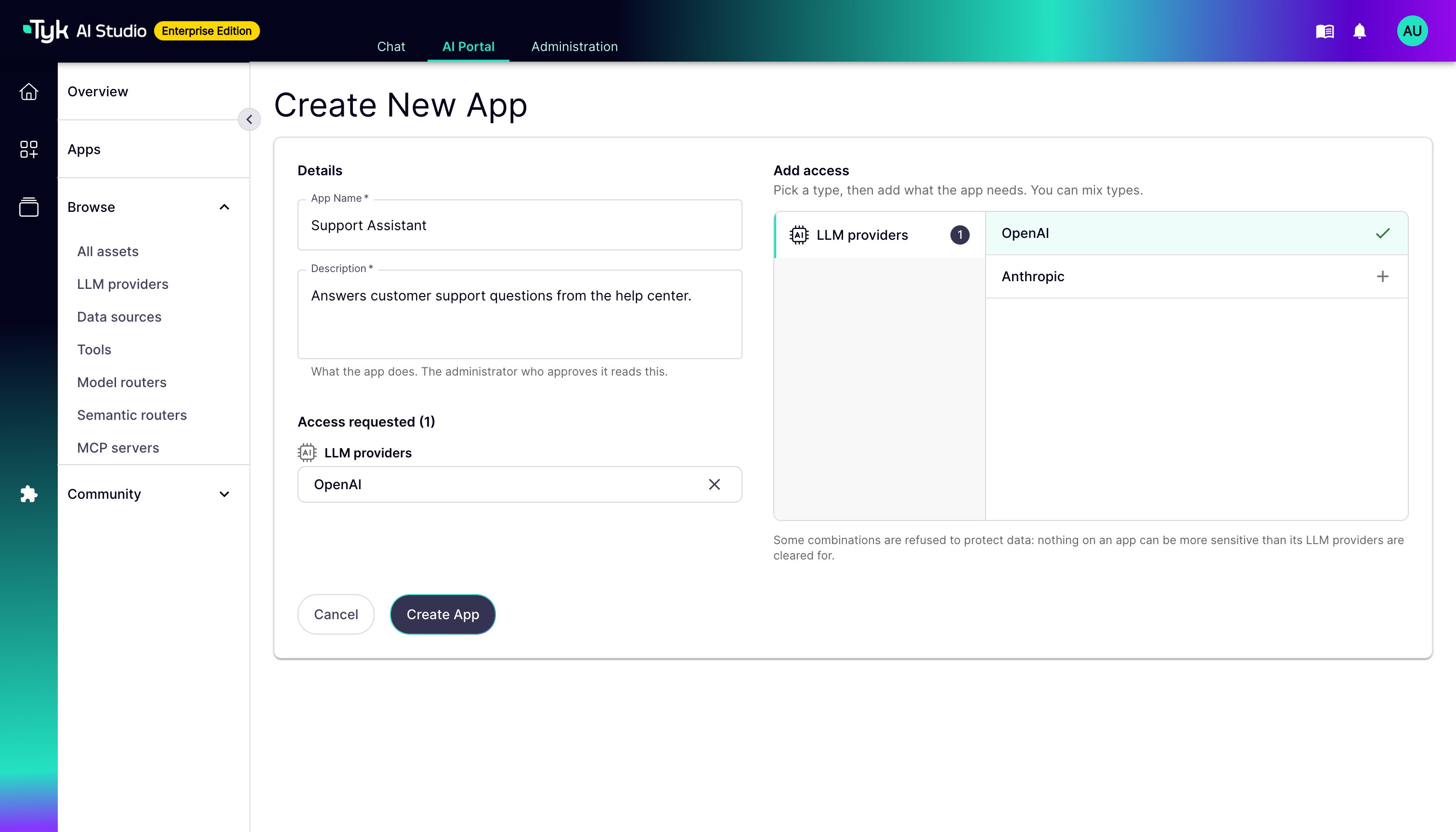 AI Portal Create App