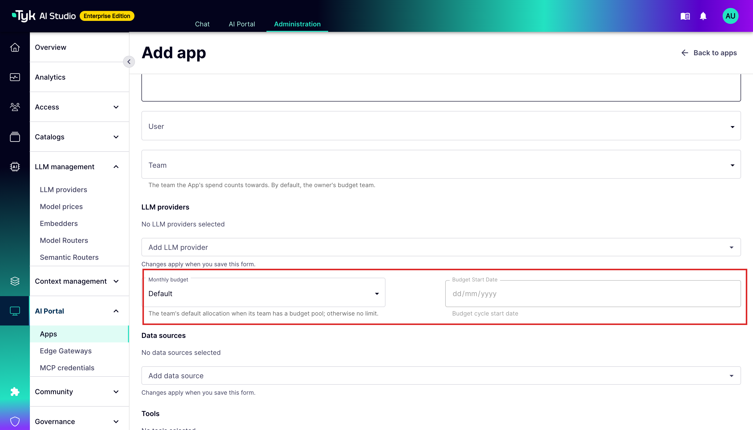Budget Config UI