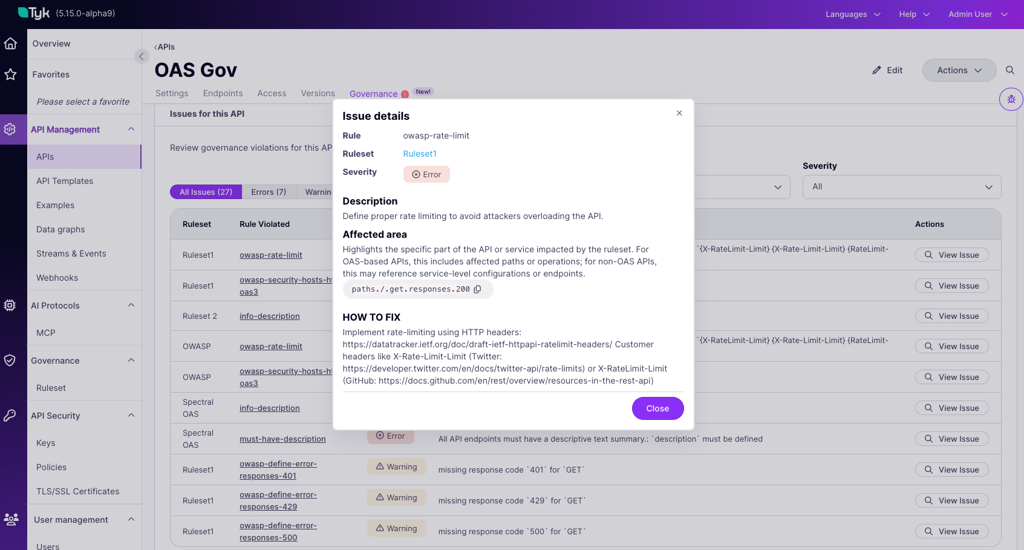 Governance issue details