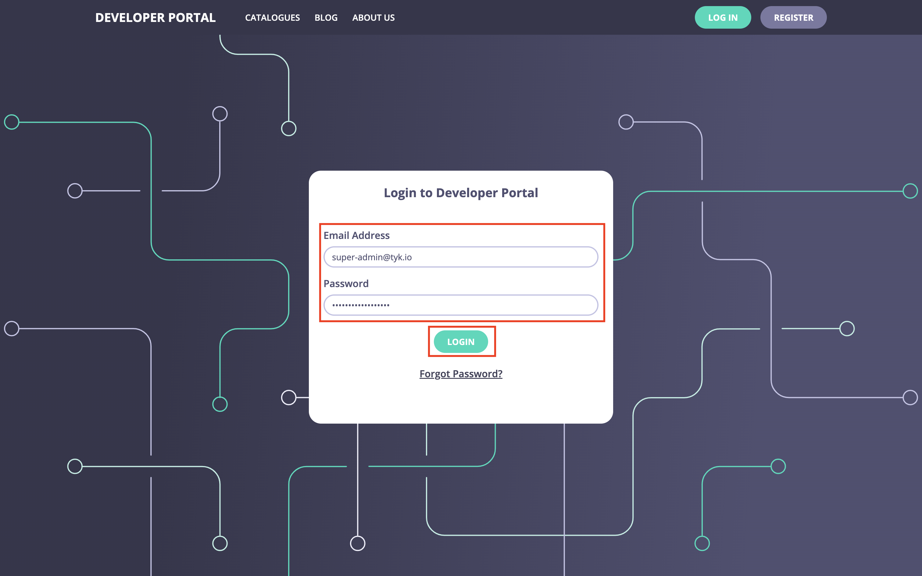 Open the login page