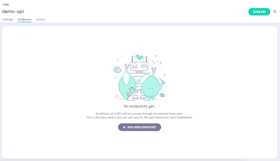 Tyk OAS API Designer showing no endpoints created