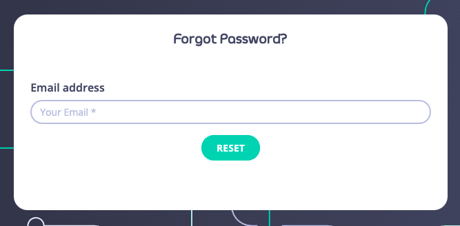 Password reset form requesting email address