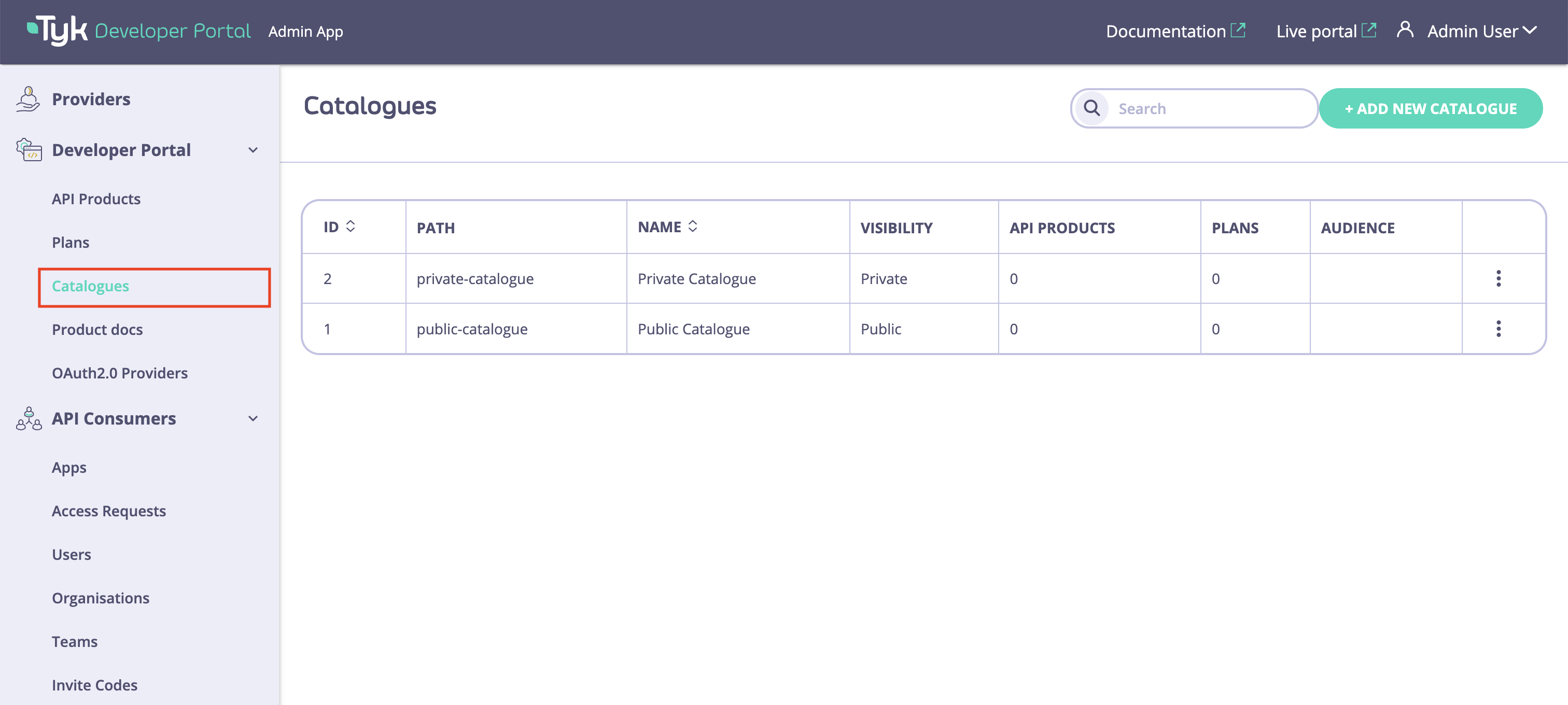 Publish your first API Catalog - Tyk Documentation