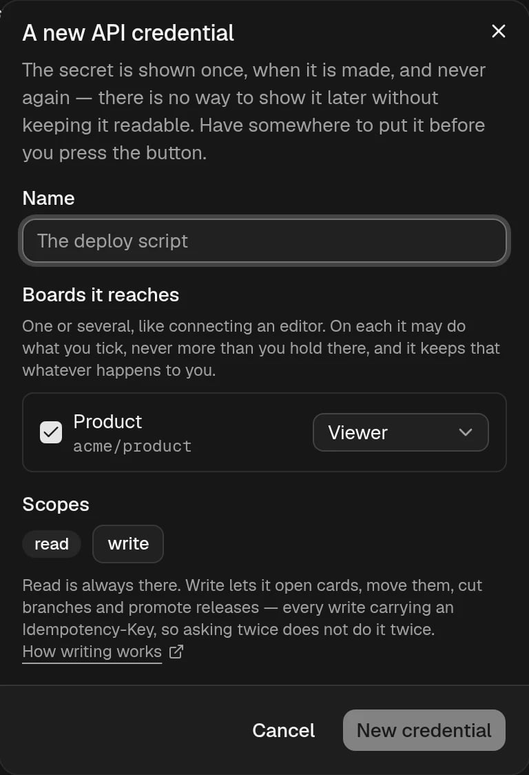 Making a Tylon API credential