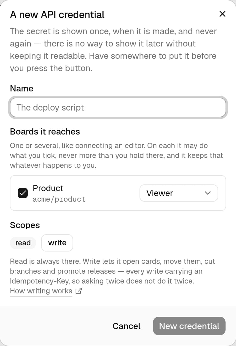 Making a Tylon API credential