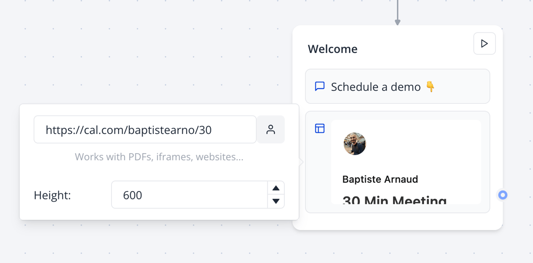 Embed Bot Embed - Typebot Docs