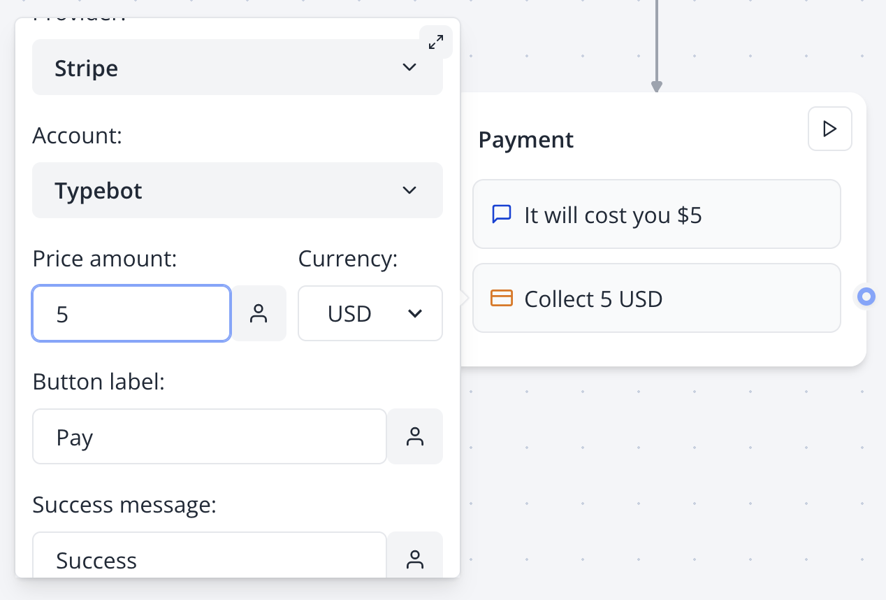 Payment input in flow
