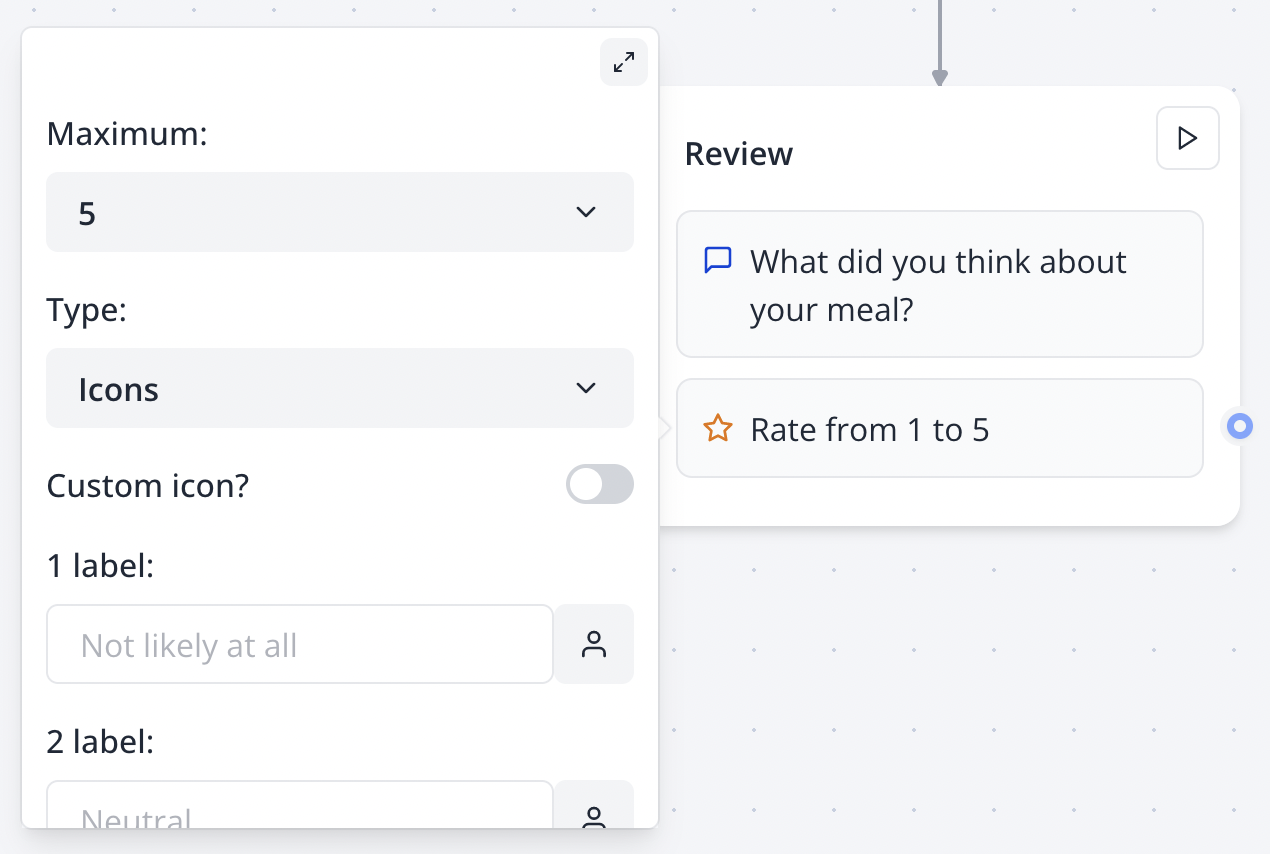 Rating input in flow