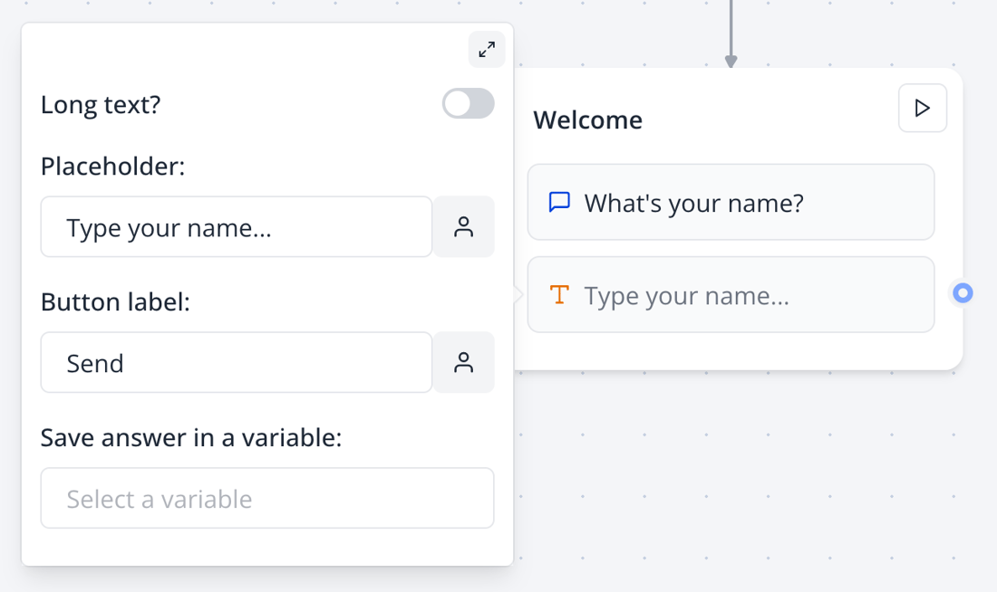 Bot Input Text input - Typebot Docs