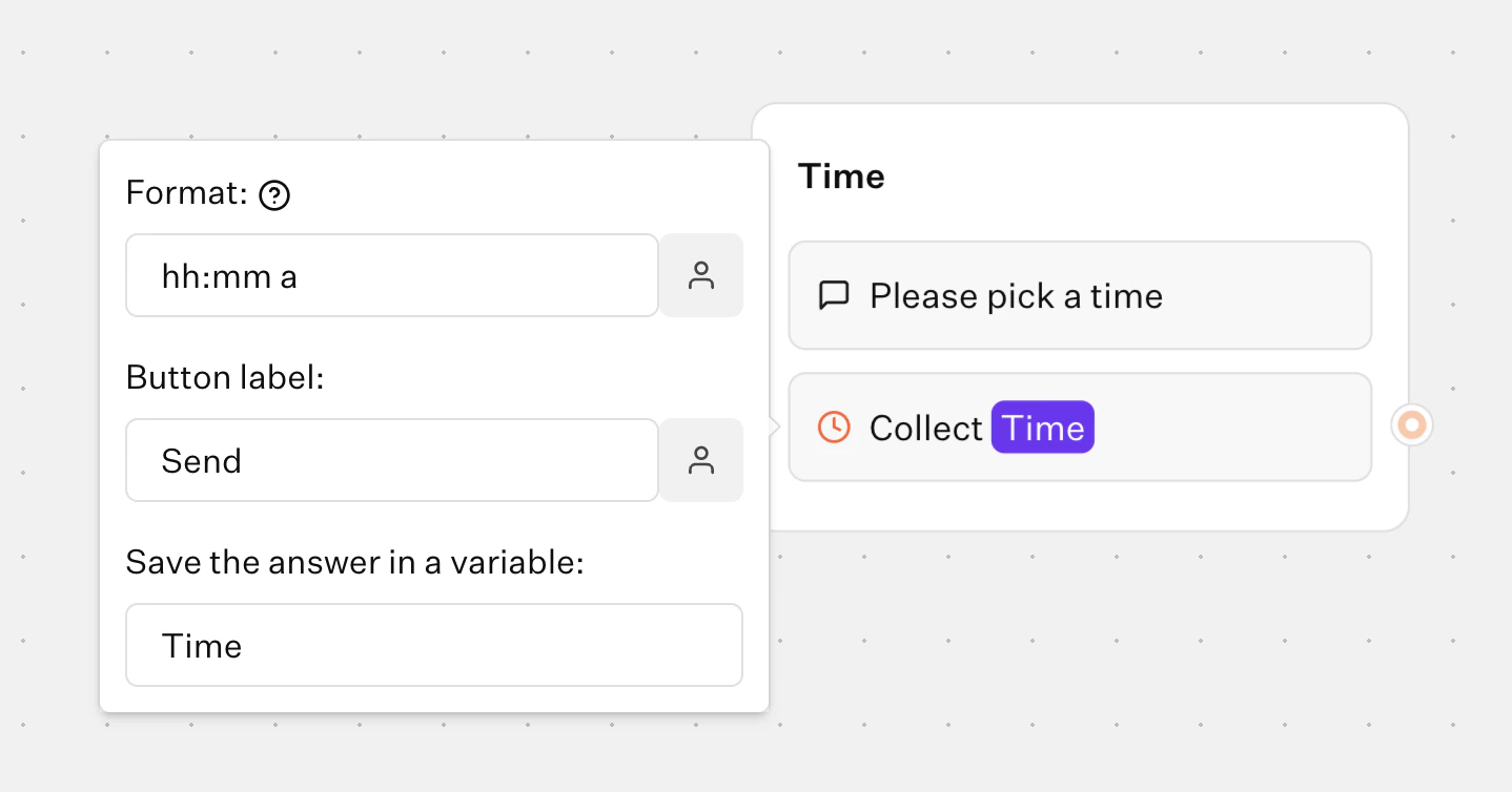 Time input in flow