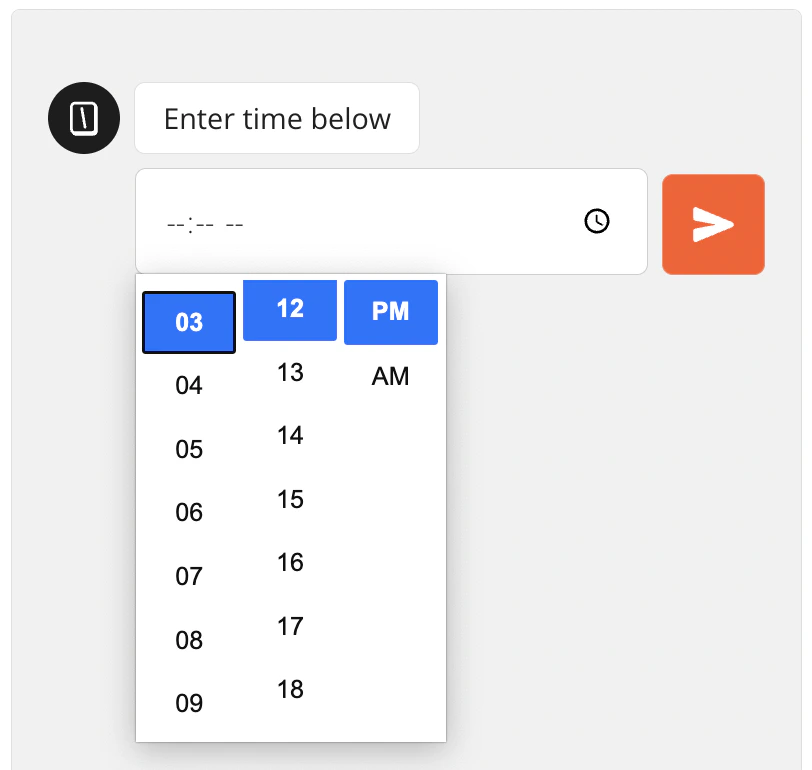 Time native picker