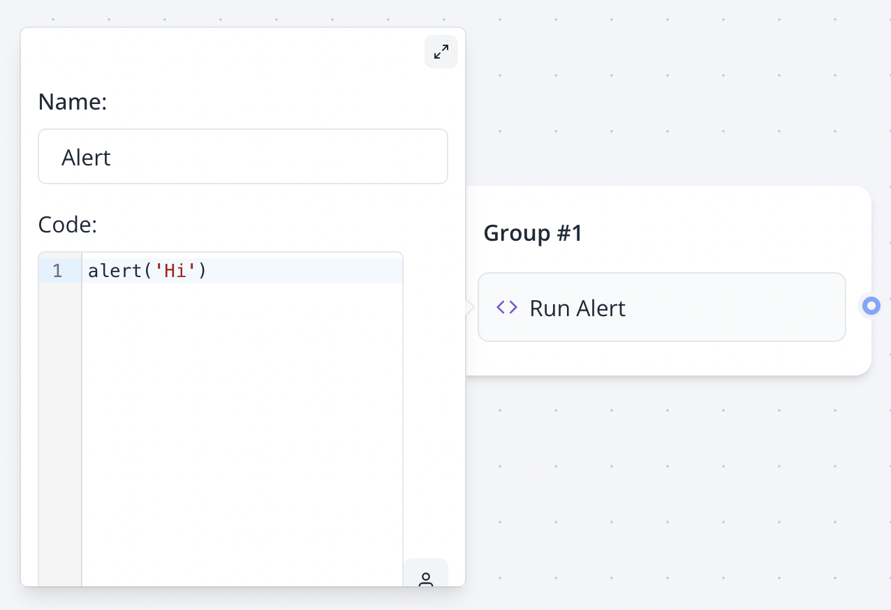 Script block - Typebot Docs
