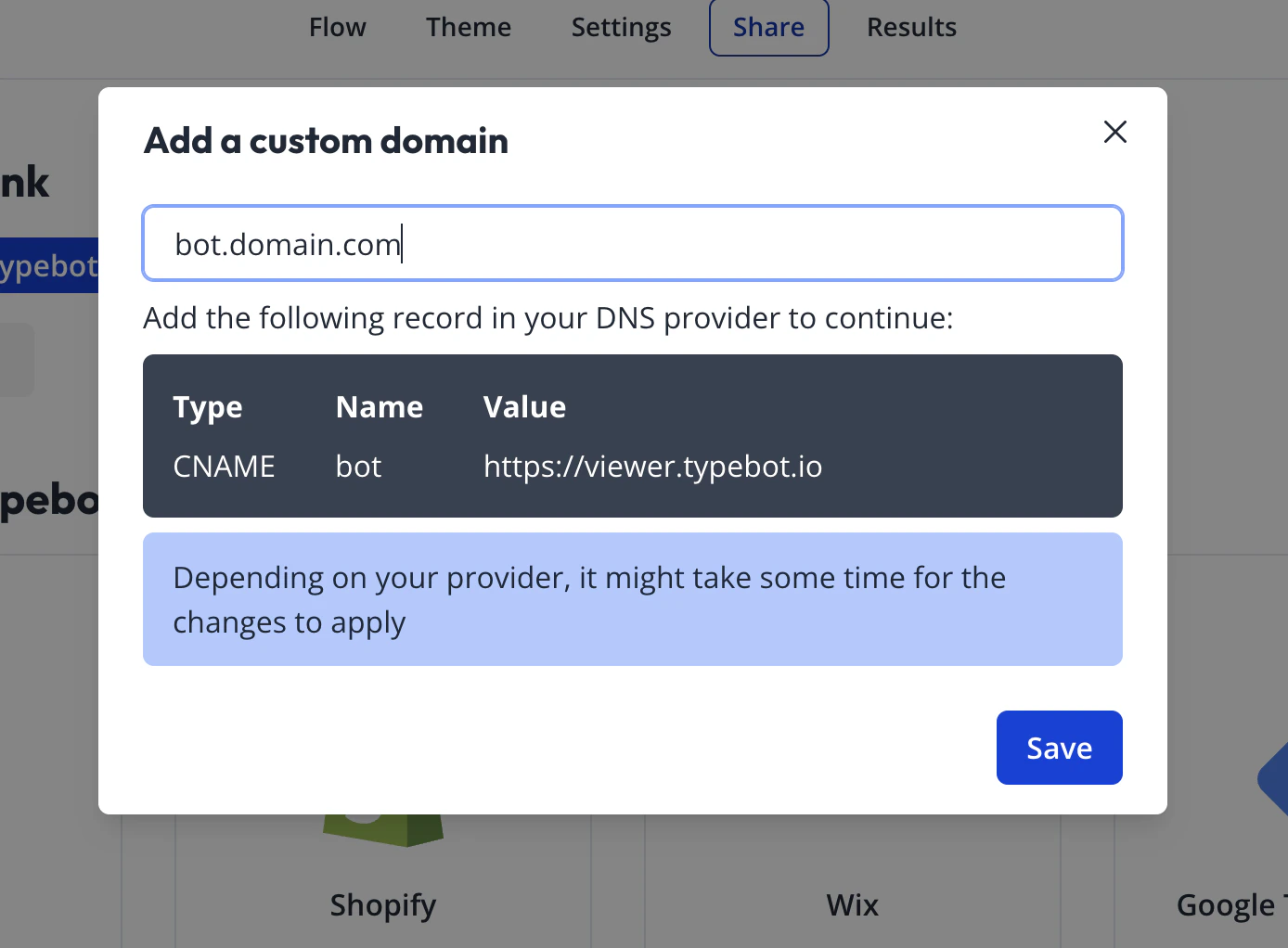 Add domain instructions