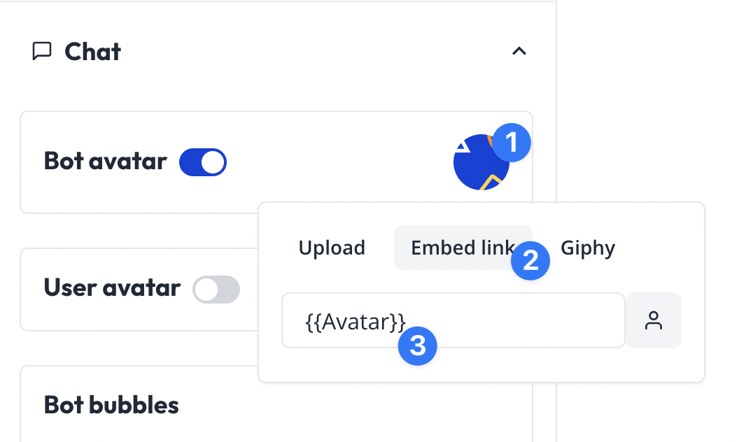 Dynamic avatars - Typebot Docs