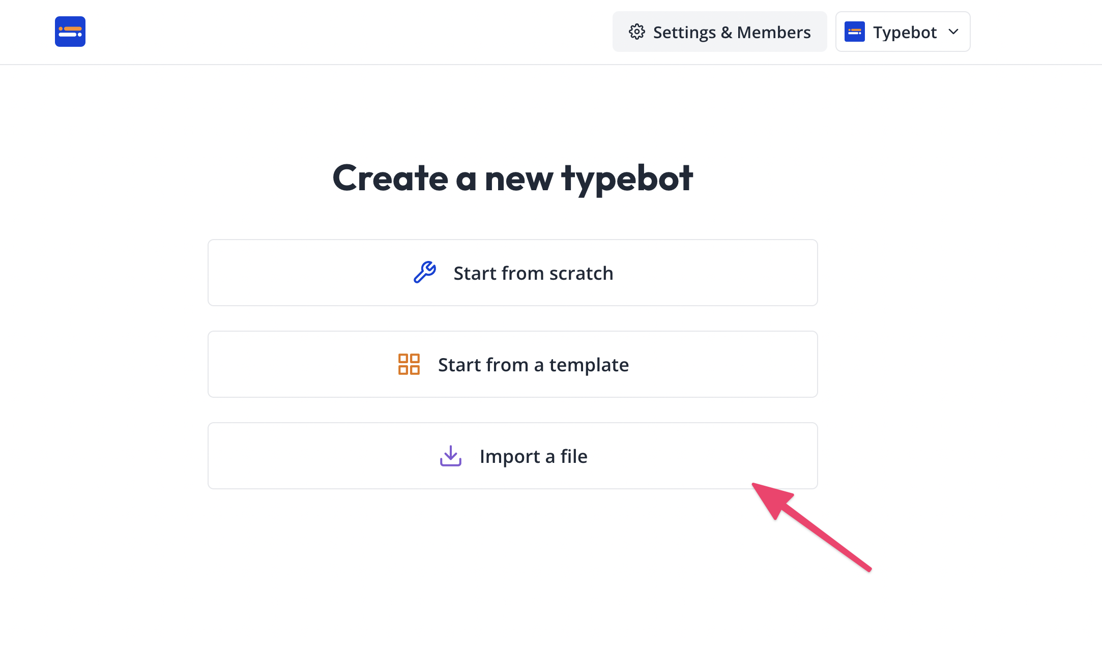 Export / Import a typebot - Typebot Docs