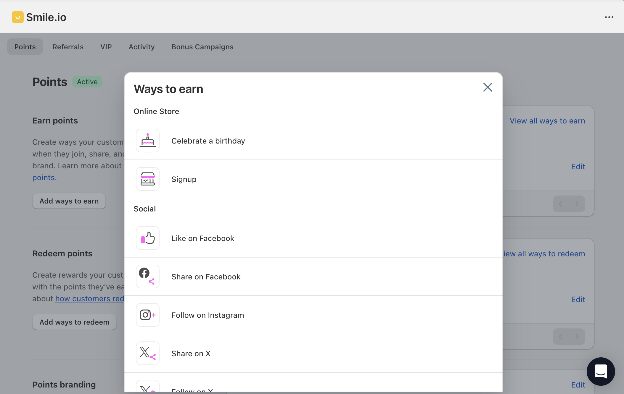 Add a new earning action
