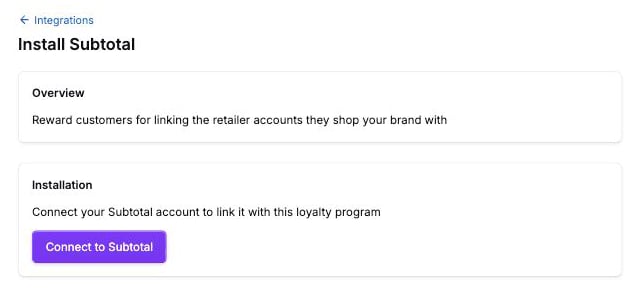 Install Subtotal page in LoyaltyLion