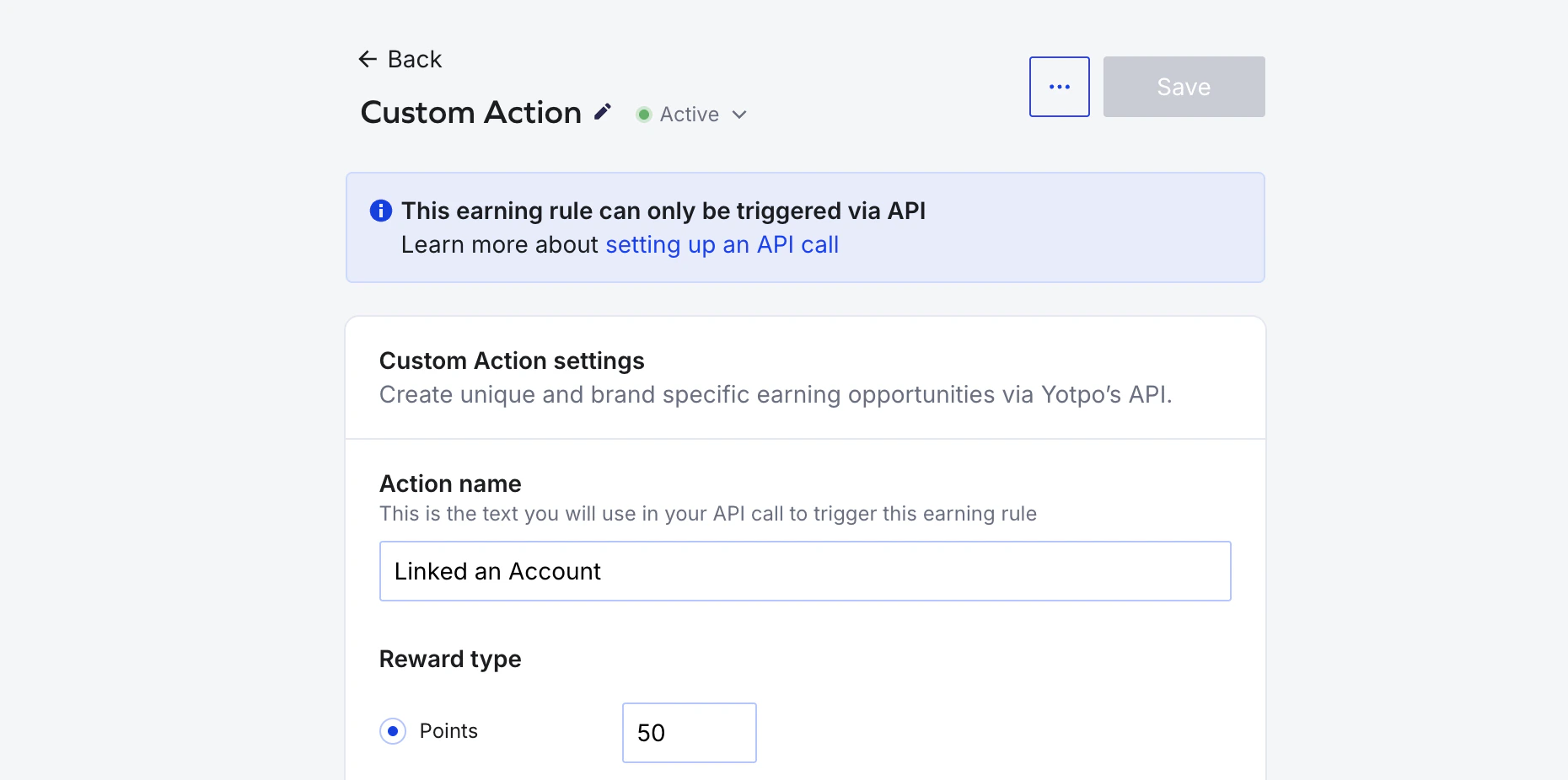yotpo linked an account earning rule