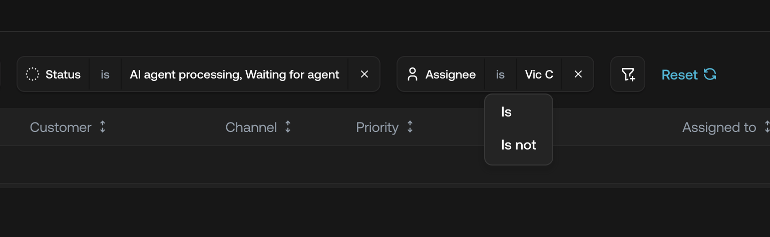 Screenshot of combined filters