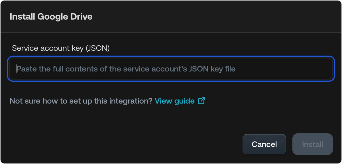 Install Google Drive dialog