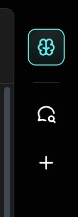 The rail with the Nova, Past conversations, and New conversation buttons