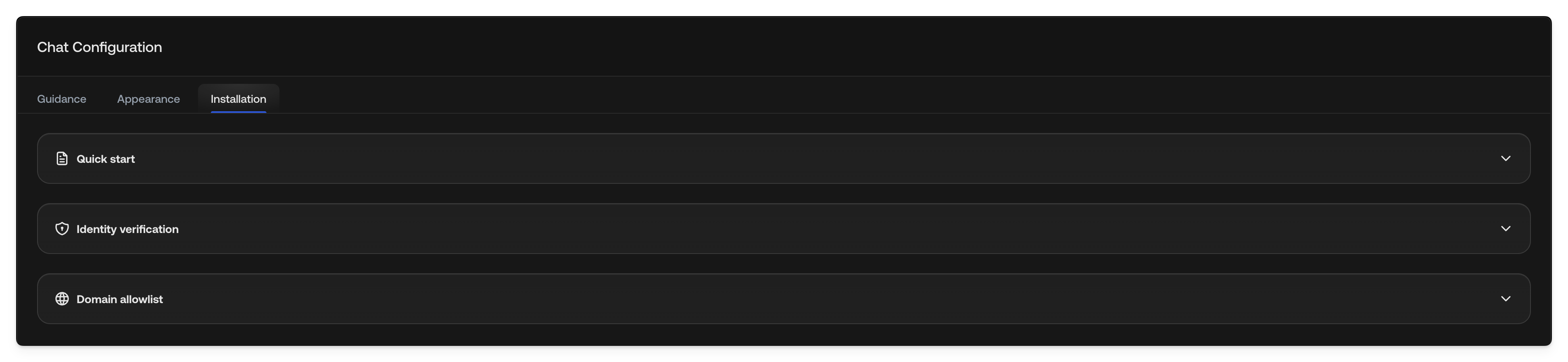 Chat Configuration Installation