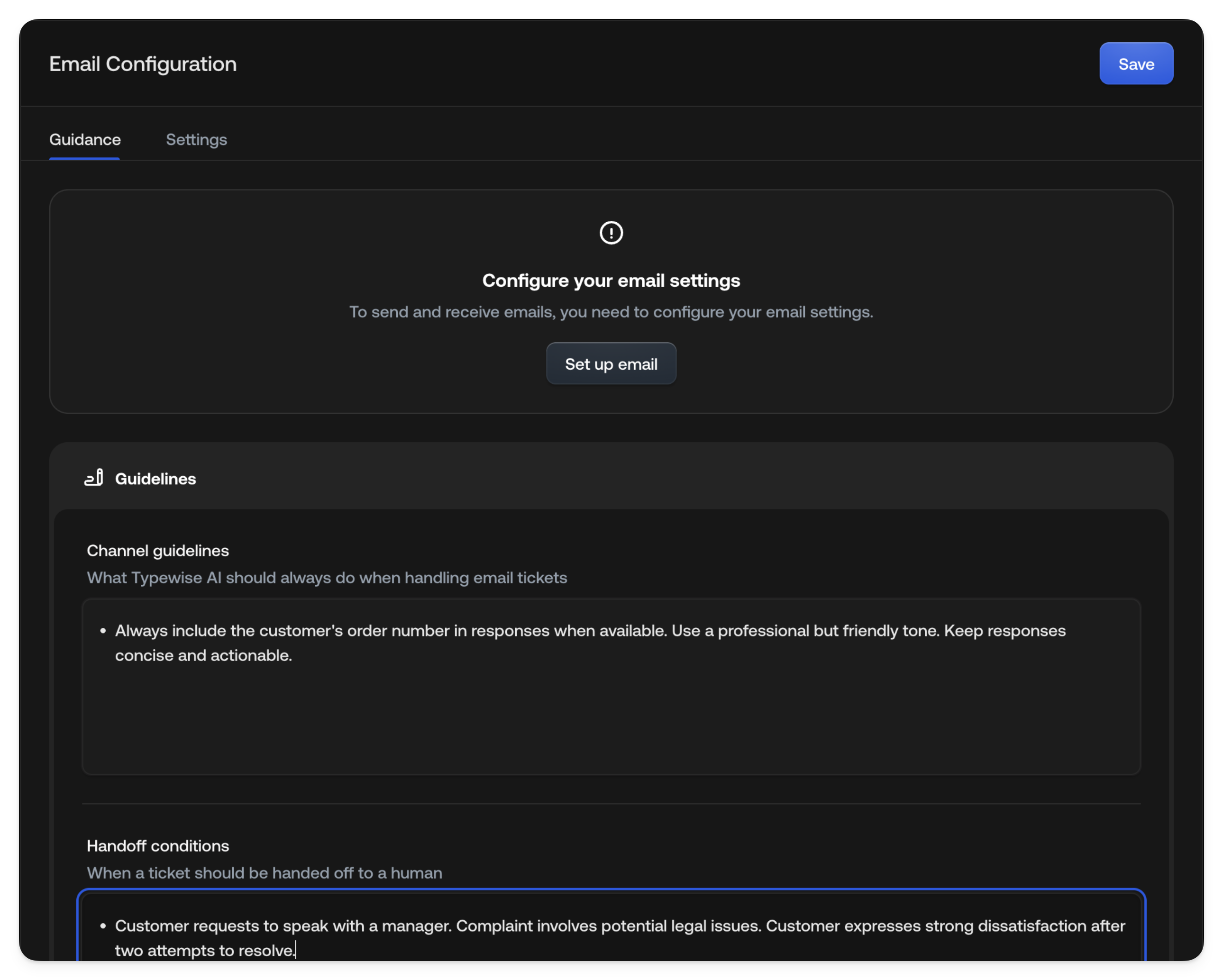 Email channel connected