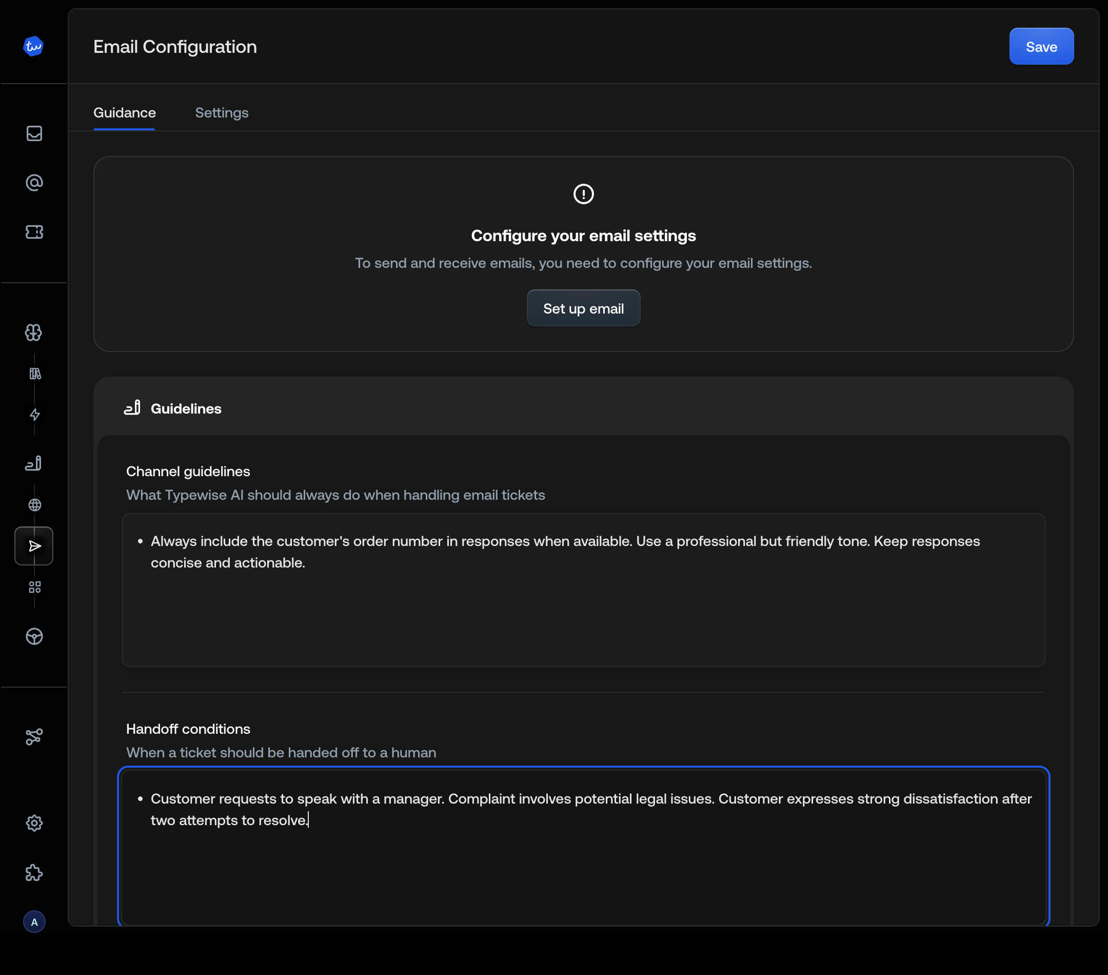 Email channel connected