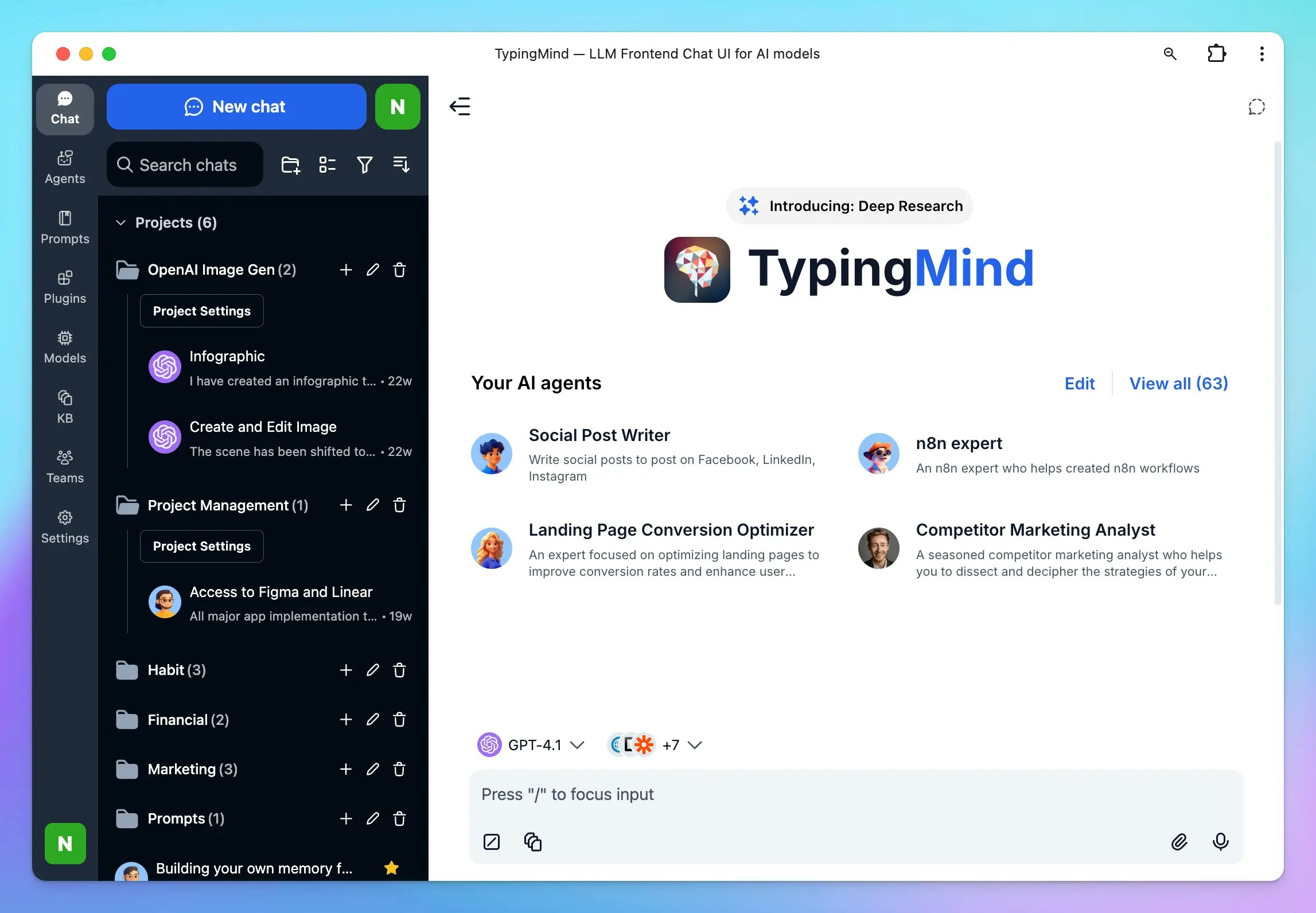 TypingMind interface