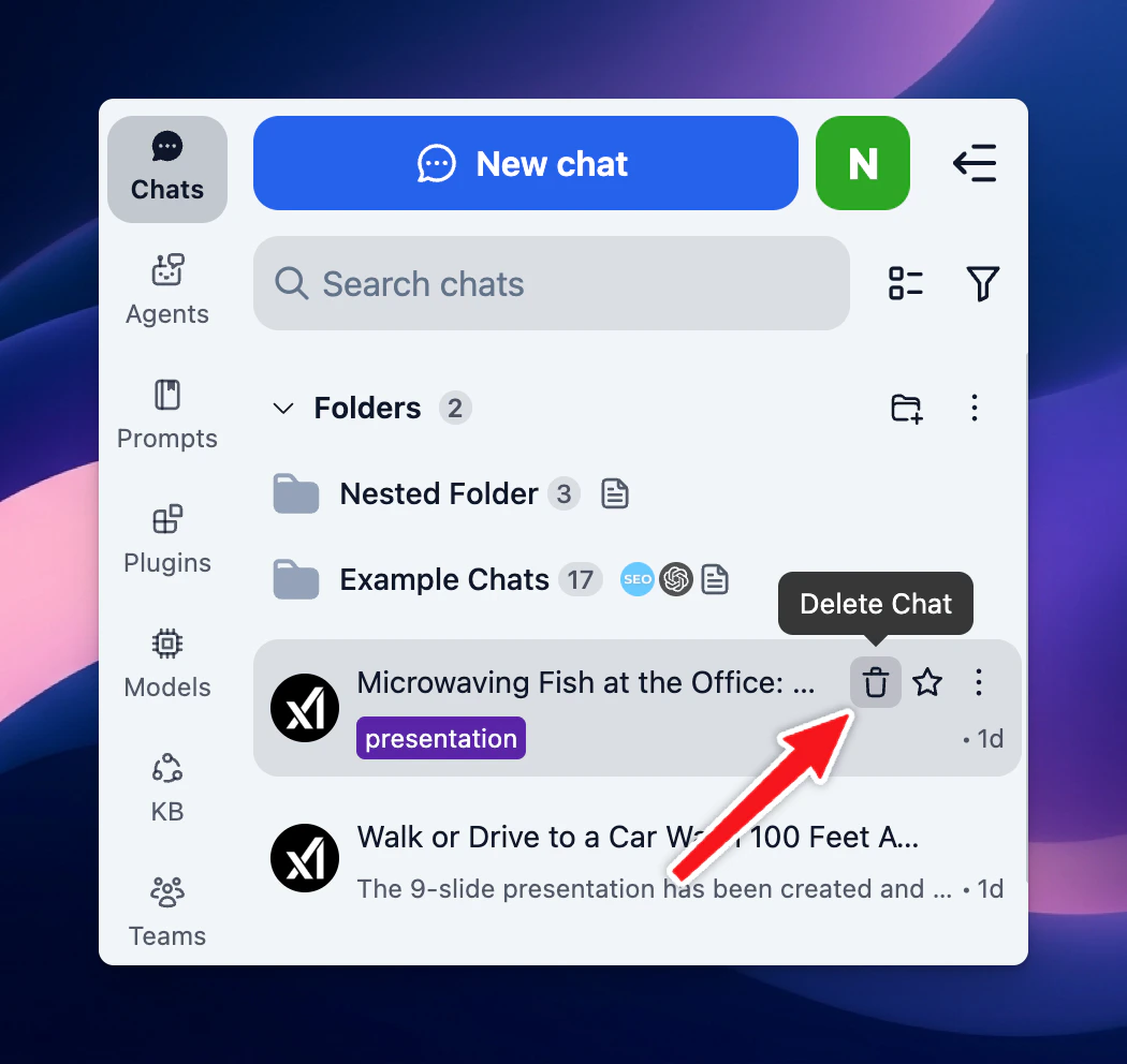 Delete Chats