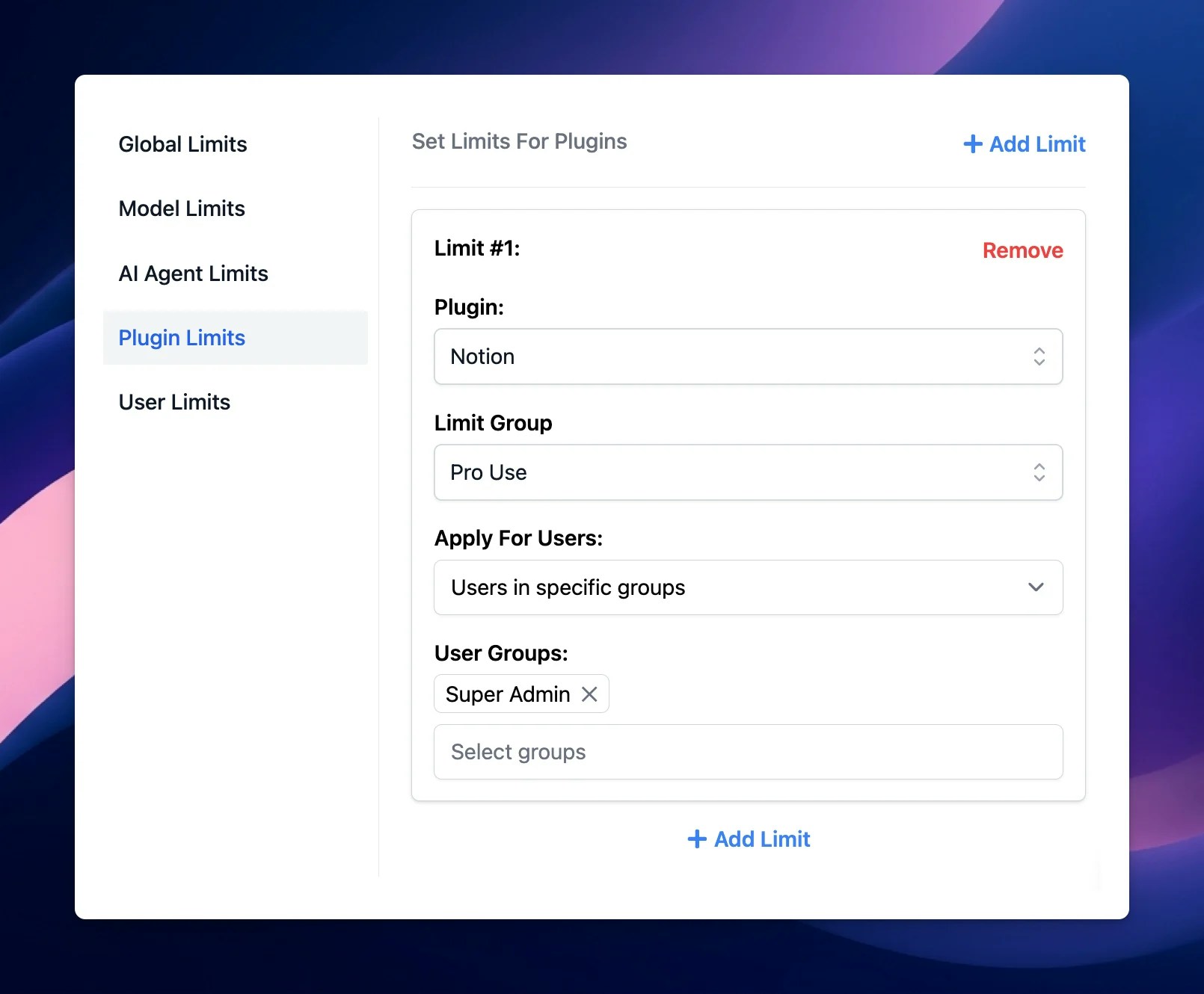 Plugin Limit