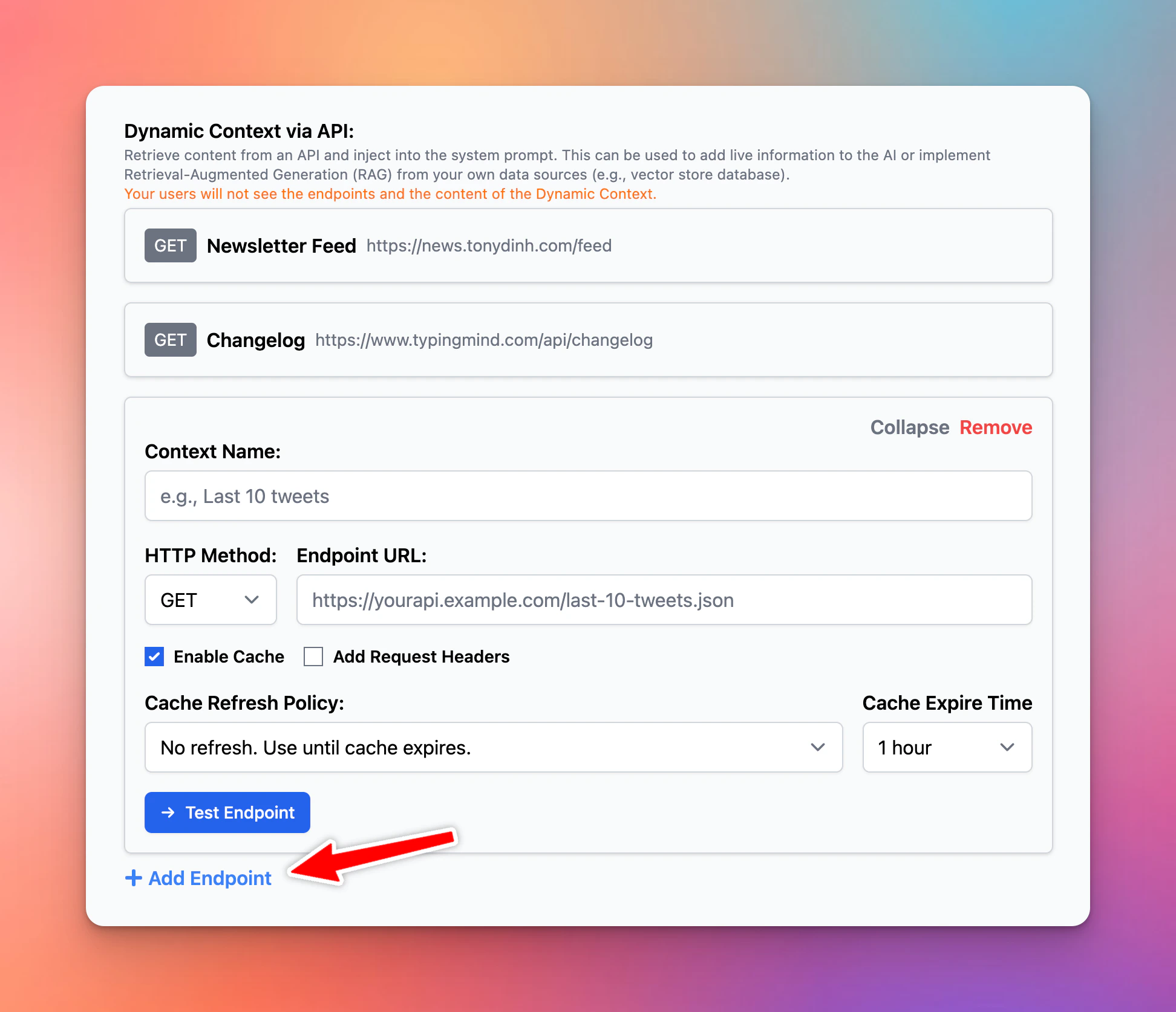 Dynamic Context Api