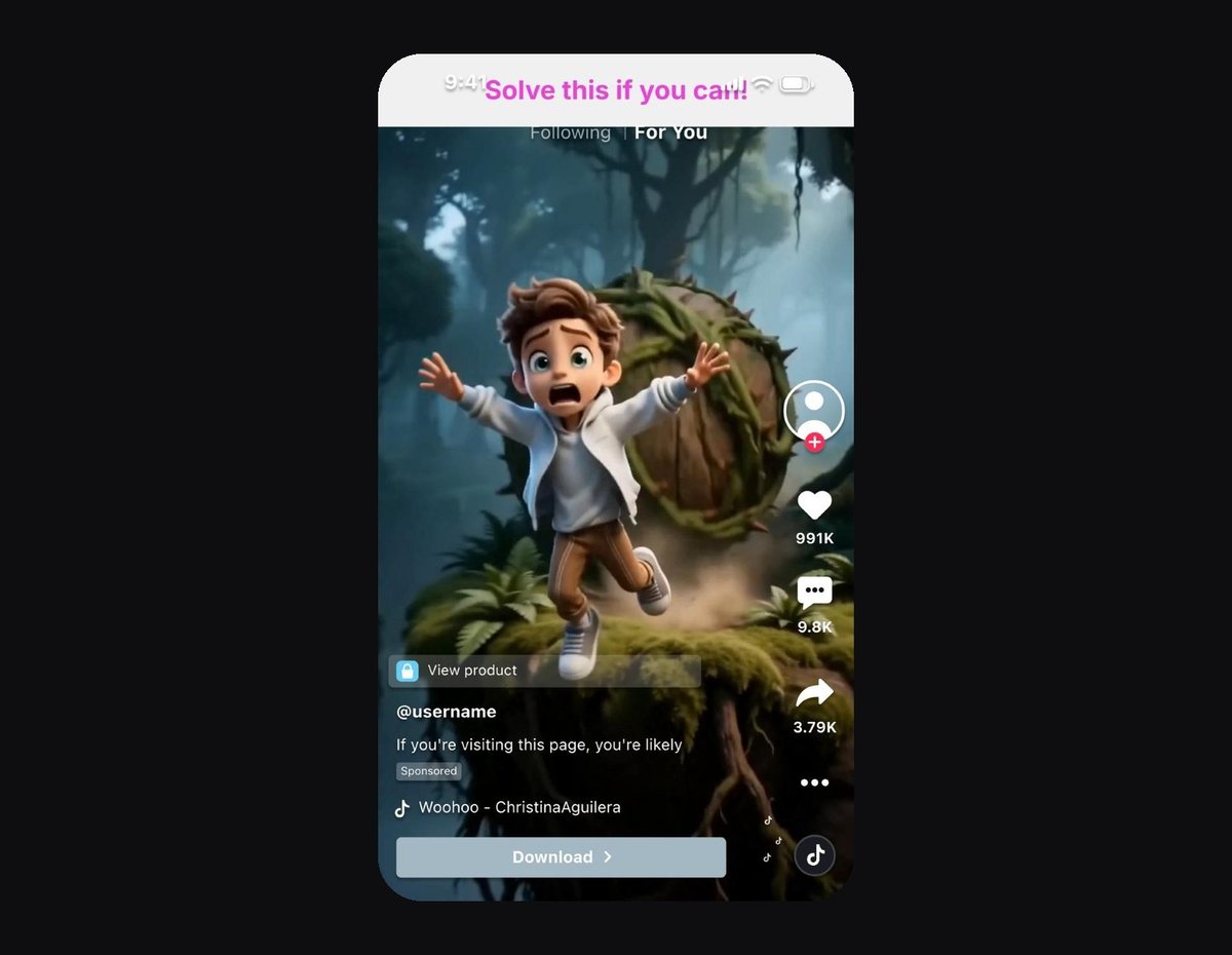 Text hidden under TikTok's top bar