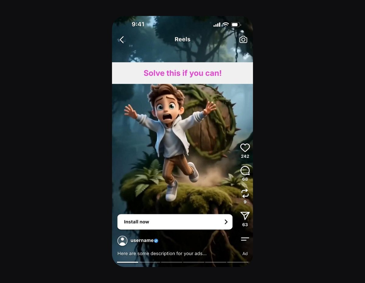 The same text checked on Instagram reel