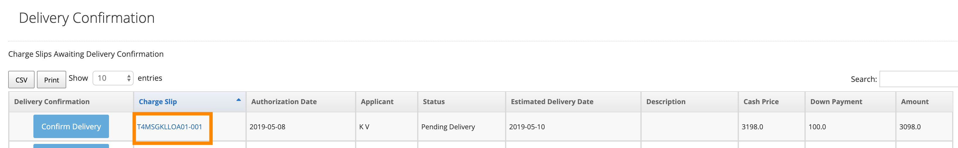 Delivery Confirmation Queue 