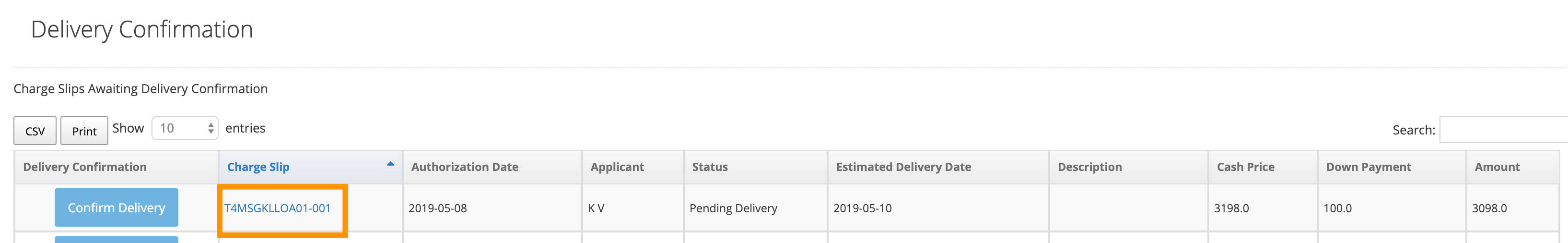 Delivery Confirmation Queue