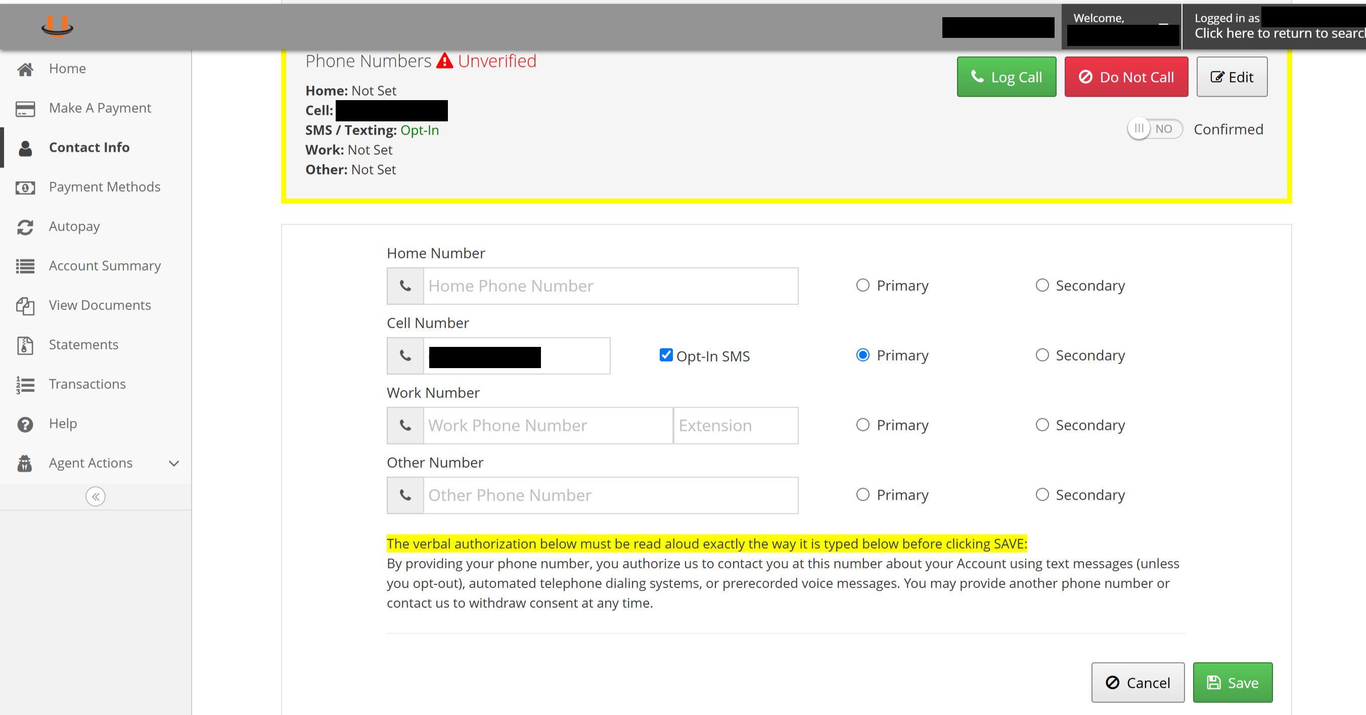 Updating Contact Info