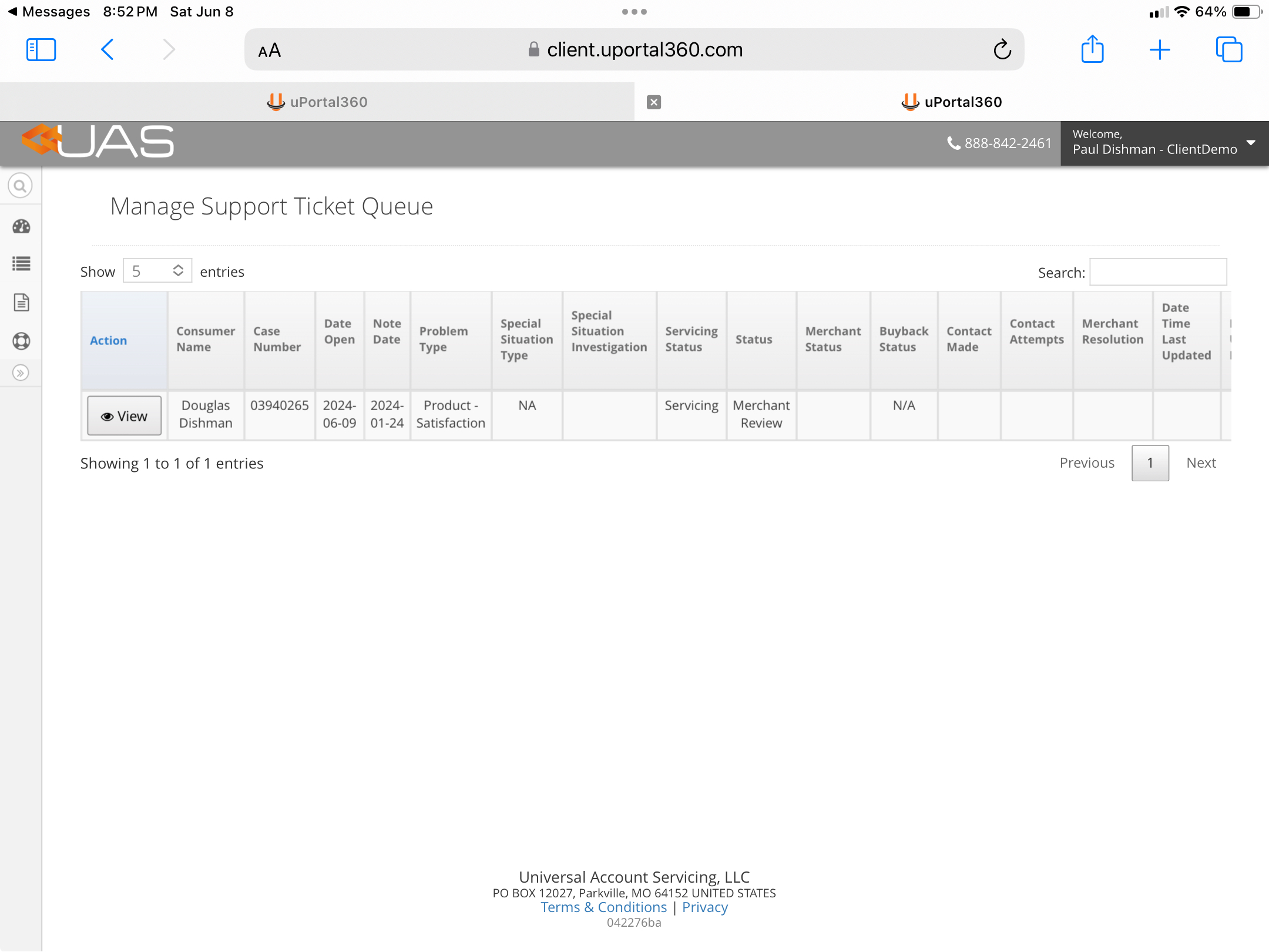 uPortal360MerchantSupportTicketView