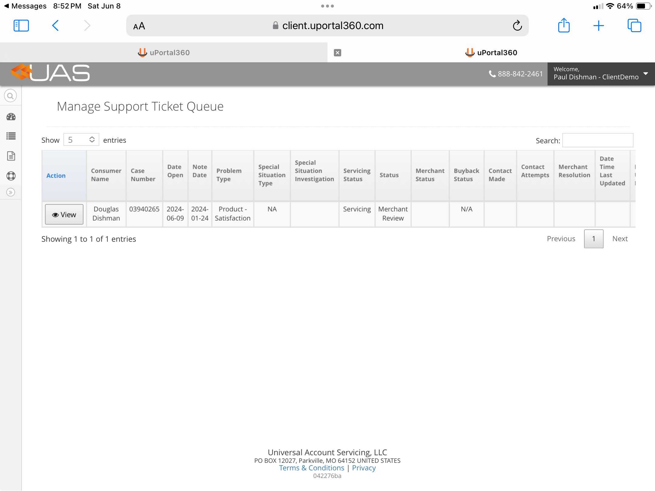 uPortal360MerchantSupportTicketView