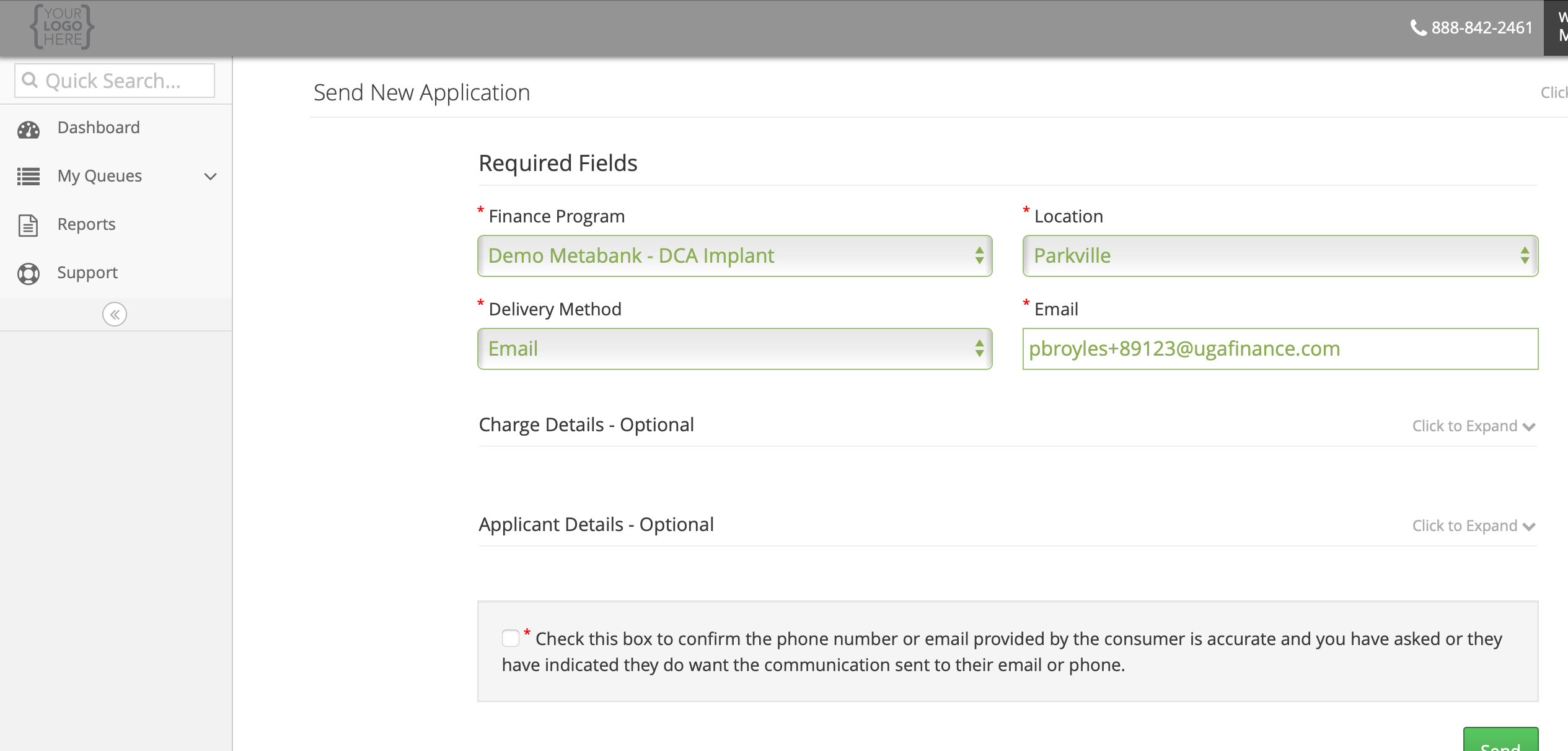 User Screen Screenshot
