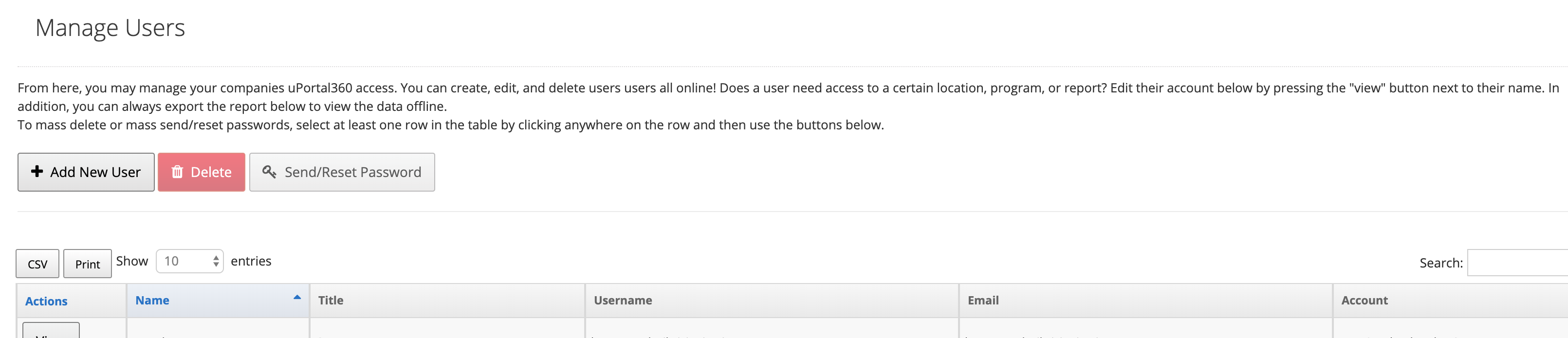 manage users