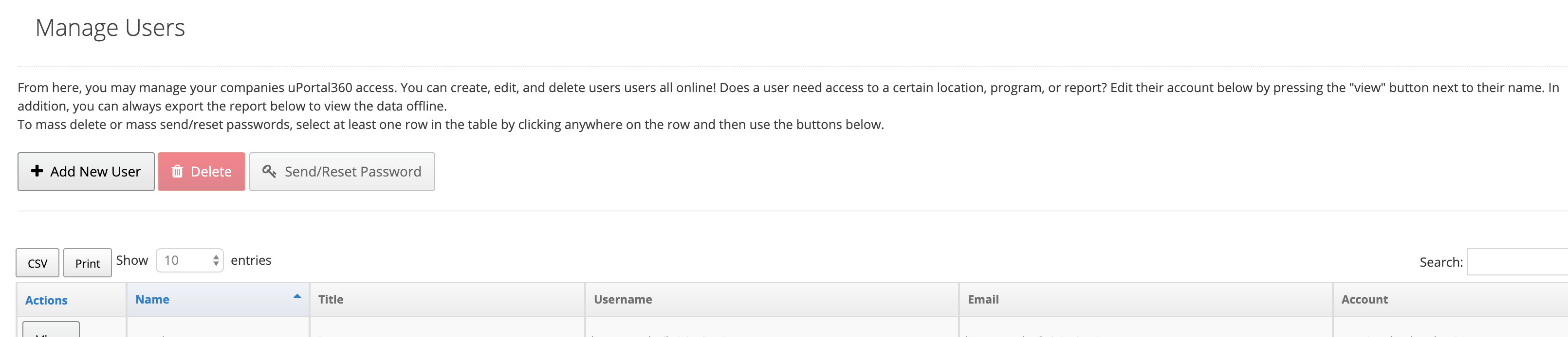 manage users