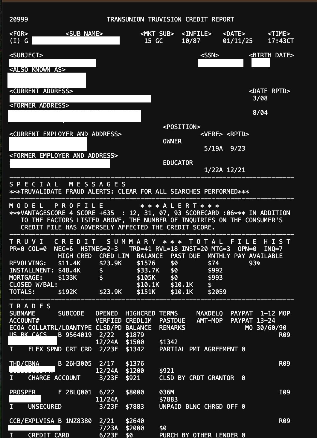 Credit Report