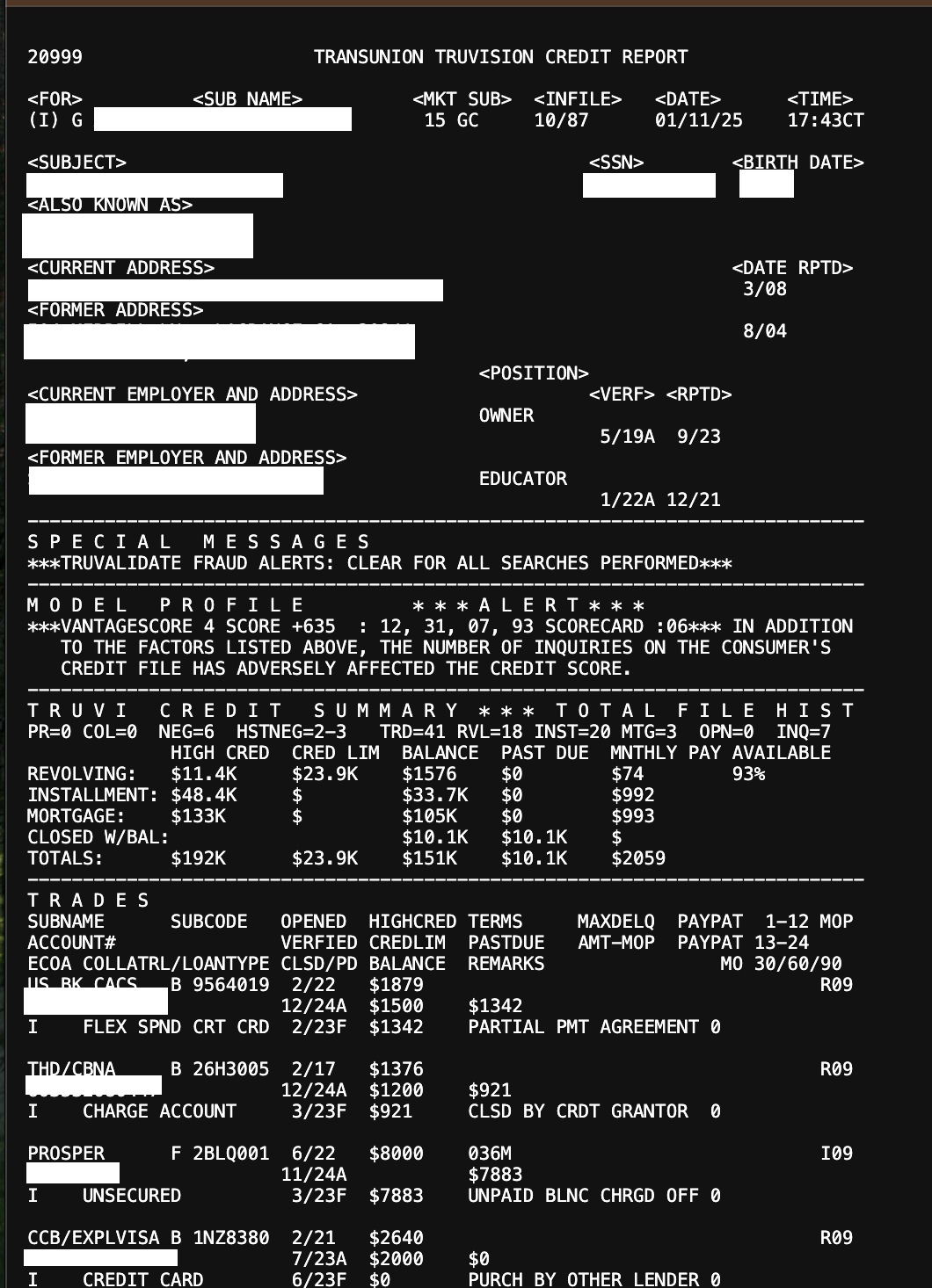 Credit Report