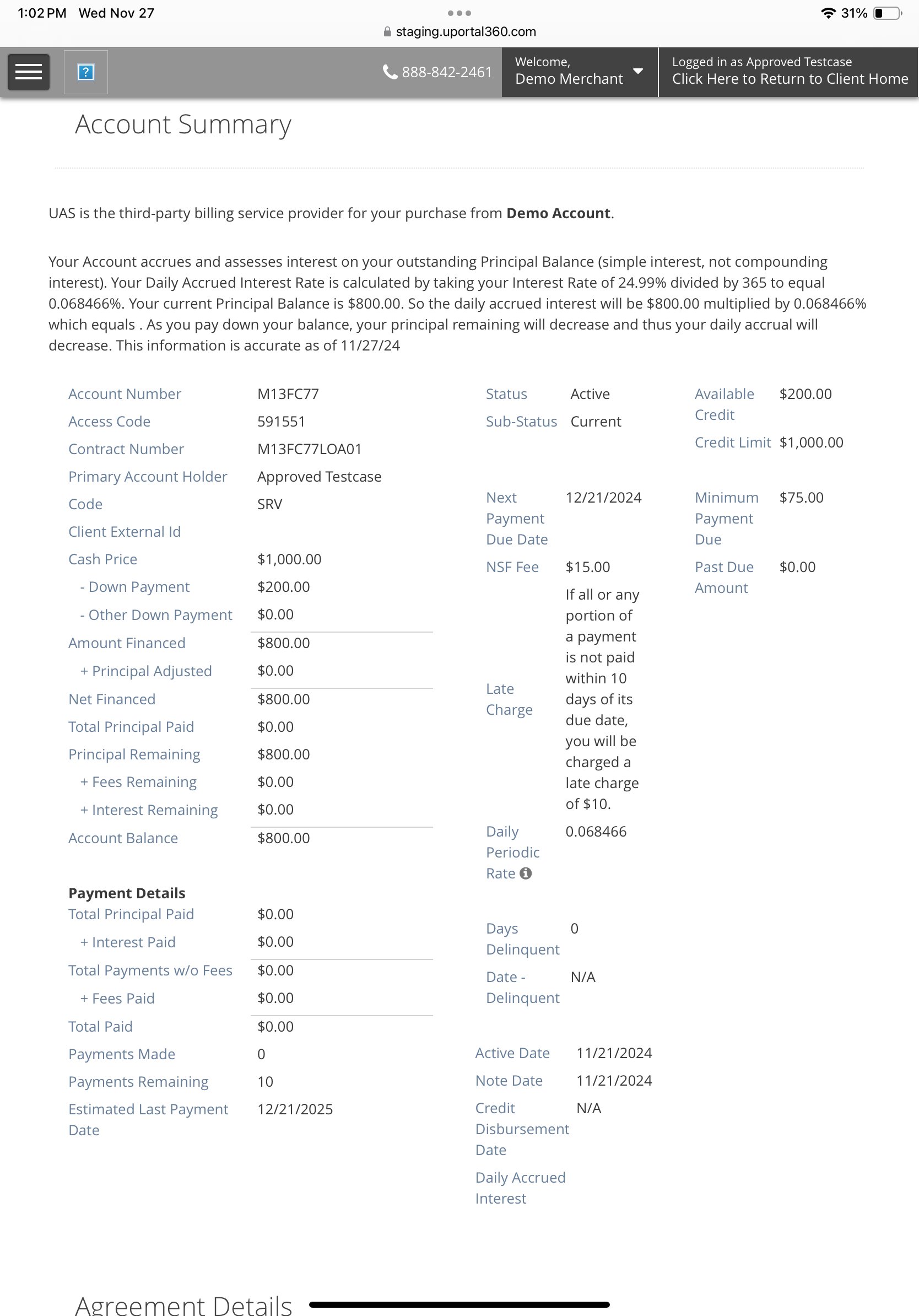 account summary - knowledge