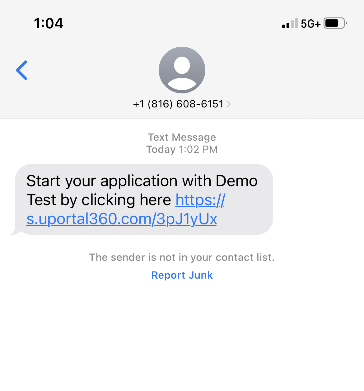 Application Link Text