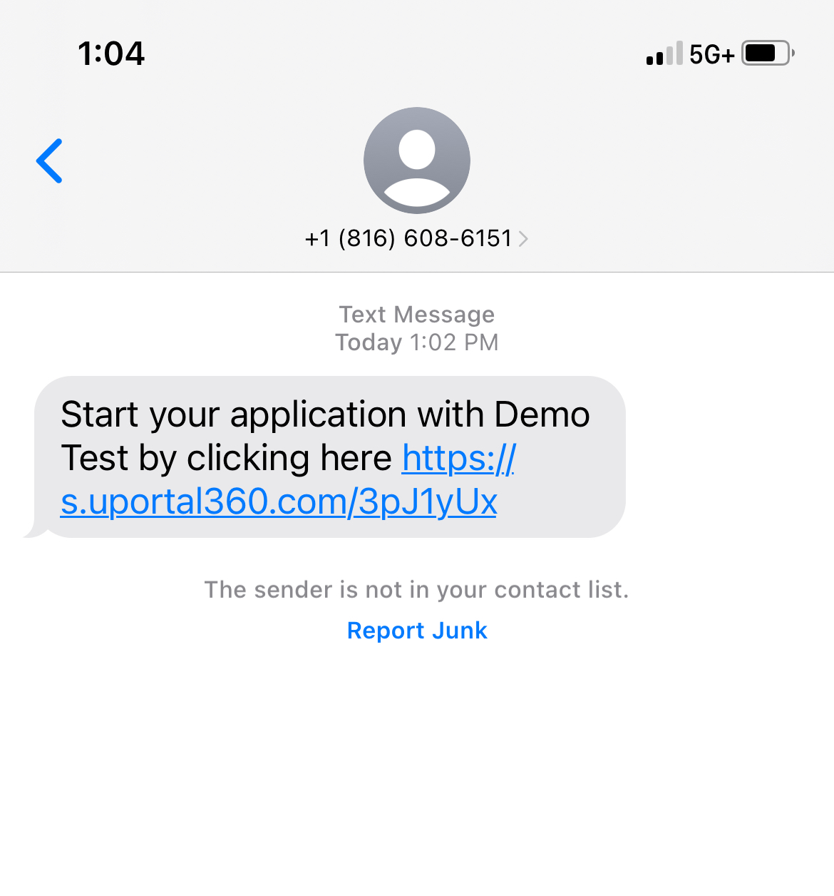 Application Link Text