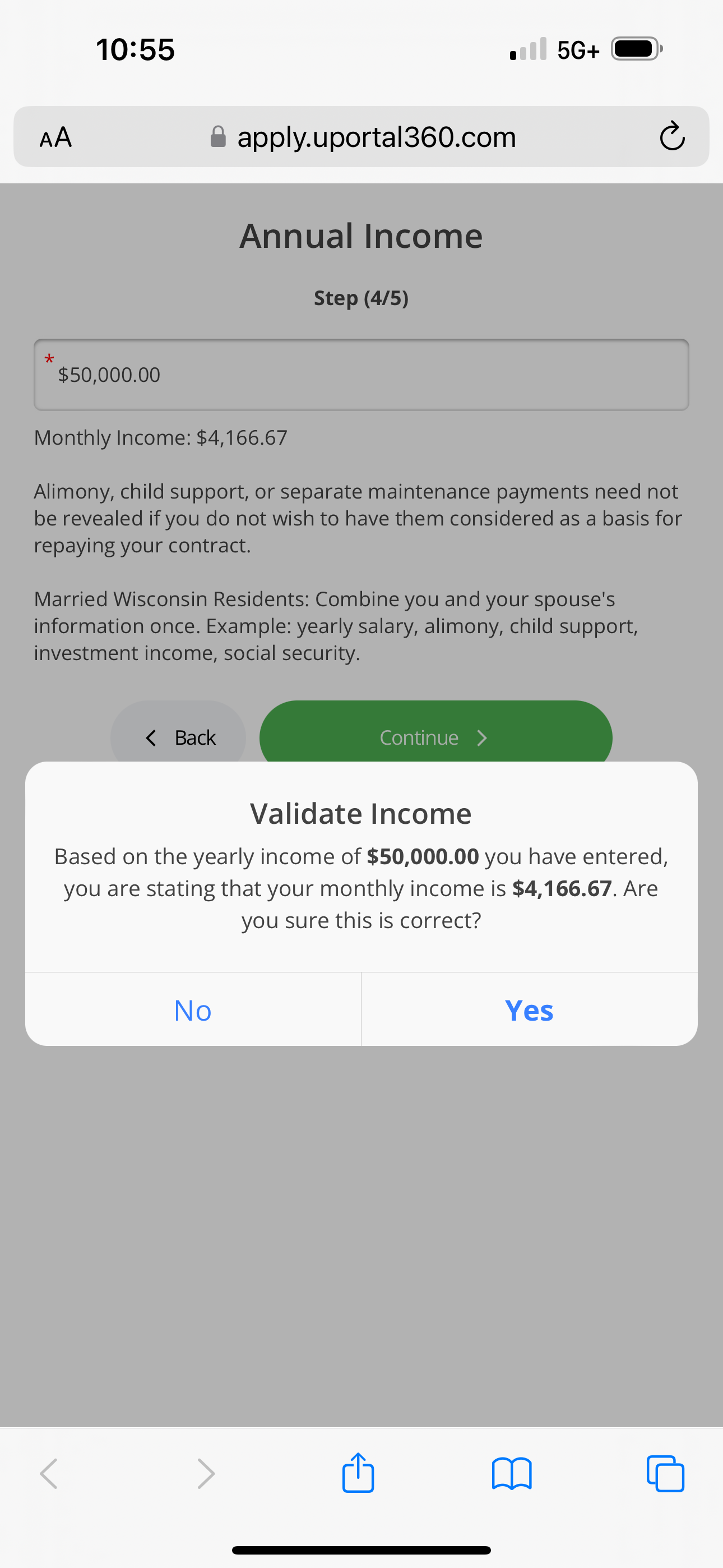 Validate Income
